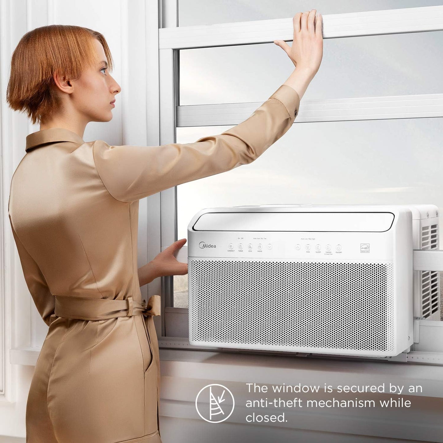 U-Shaped Inverter Window Air Conditioner 12,000BTU with Open Window Flexibility, Robust Installation,Extreme Quiet, 35% Energy Saving, Smart Control, Alexa, Remote, Bracket Included (Renewed)