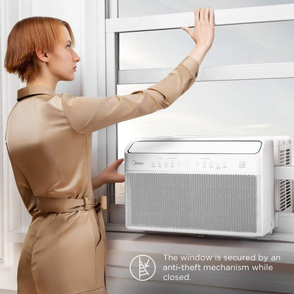 U-Shaped Inverter Window Air Conditioner 12,000BTU with Open Window Flexibility, Robust Installation,Extreme Quiet, 35% Energy Saving, Smart Control, Alexa, Remote, Bracket Included (Renewed)