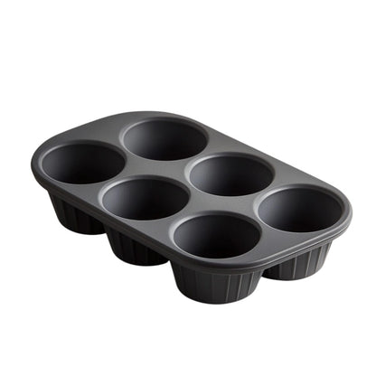 Padva Muffin Pan - High-Density Platinum Silicone - Professional Grade Non-Stick Cupcake Mold - Reinforced Structural Frame - Charcoal Grey - 12 Cup