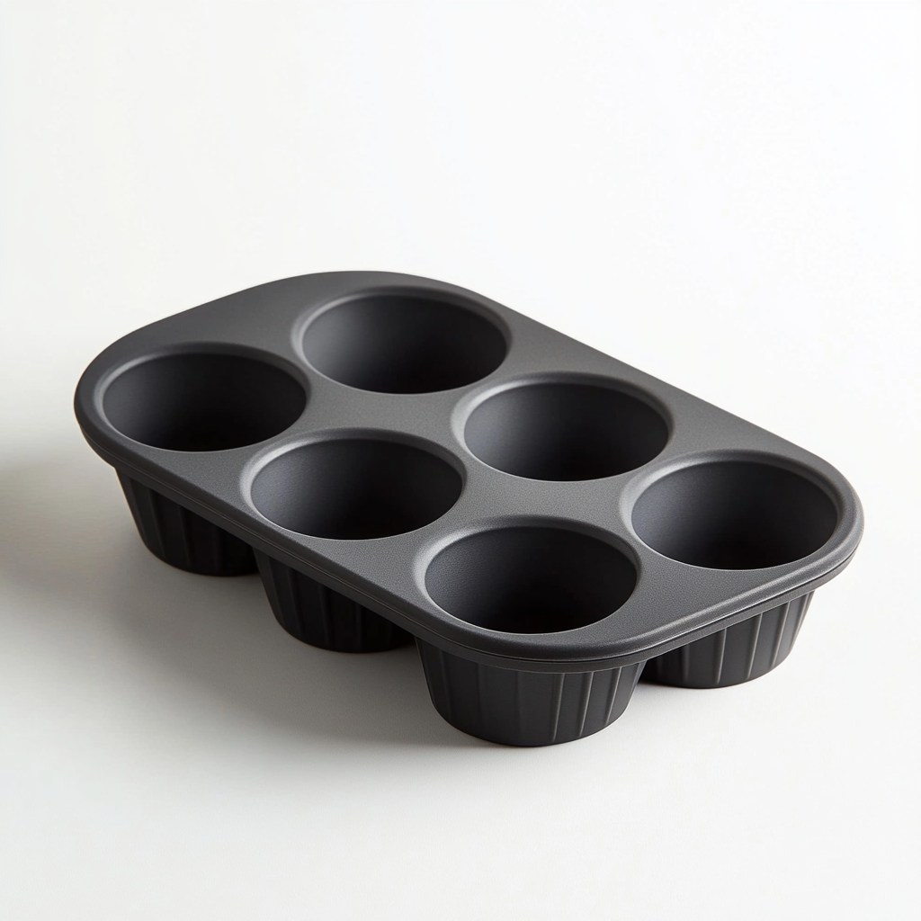 Padva Muffin Pan - High-Density Platinum Silicone - Professional Grade Non-Stick Cupcake Mold - Reinforced Structural Frame - Charcoal Grey - 12 Cup
